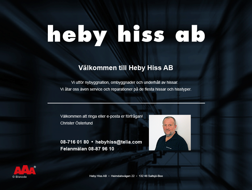 Heby Hiss AB, Heimdalsvägen 22, 132 48 Saltsjö-Boo